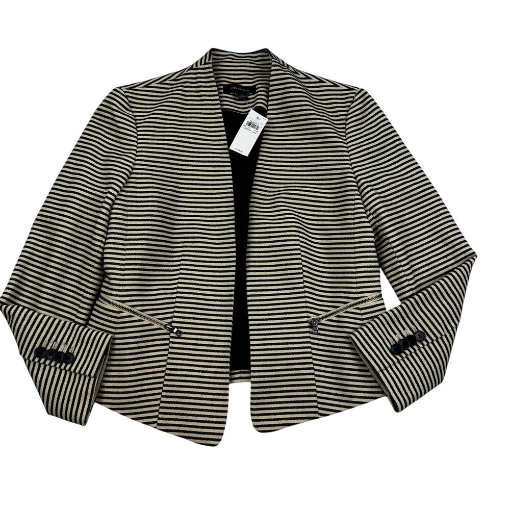 Ann Taylor Minimalist Classy Striped Career Business Jacket Women's Size 2